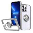 For iPhone 13 Pro Ring Holder PC Hybrid TPU Phone Case(Grey) - 1