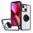 For iPhone 13 Ring Holder PC Hybrid TPU Phone Case(Black) - 1