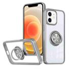 For iPhone 12 Ring Holder PC Hybrid TPU Phone Case(Grey) - 1