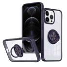 For iPhone 12 Pro Max Ring Holder PC Hybrid TPU Phone Case(Purple) - 1