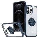 For iPhone 12 Pro Ring Holder PC Hybrid TPU Phone Case(Blue) - 1