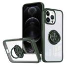 For iPhone 12 Pro Ring Holder PC Hybrid TPU Phone Case(Green) - 1