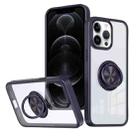 For iPhone 12 Pro Ring Holder PC Hybrid TPU Phone Case(Purple) - 1