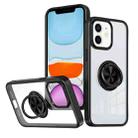 For iPhone 11 Ring Holder PC Hybrid TPU Phone Case(Black) - 1