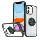 For iPhone 11 Ring Holder PC Hybrid TPU Phone Case(Green) - 1