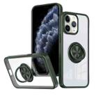 For iPhone 11 Pro Ring Holder PC Hybrid TPU Phone Case(Green) - 1