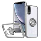 For iPhone XR Ring Holder PC Hybrid TPU Phone Case(Grey) - 1
