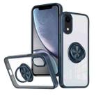 For iPhone XR Ring Holder PC Hybrid TPU Phone Case(Blue) - 1