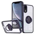 For iPhone XR Ring Holder PC Hybrid TPU Phone Case(Purple) - 1