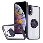 For iPhone XS Max Ring Holder PC Hybrid TPU Phone Case(Purple) - 1