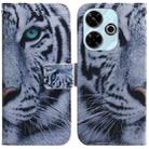 For Xiaomi Redmi 13 4G Coloured Drawing Flip Leather Phone Case(Tiger) - 1