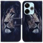 For Xiaomi Redmi 13 4G Coloured Drawing Flip Leather Phone Case(Lion) - 1