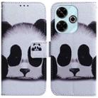 For Xiaomi Redmi 13 4G Coloured Drawing Flip Leather Phone Case(Panda) - 1