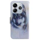 For Redmi Note 14 5G Coloured Drawing Flip Leather Phone Case(White Wolf) - 3