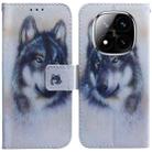For Redmi Note 14 Pro / Note 14 Pro+ 5G Coloured Drawing Flip Leather Phone Case(White Wolf) - 1