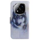 For Redmi Note 14 Pro / Note 14 Pro+ 5G Coloured Drawing Flip Leather Phone Case(White Wolf) - 3