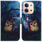 For Redmi 15C 4G 173.1mm / 15C 5G 173.1mm Coloured Drawing Flip Leather Phone Case(Oil Painting Owl) - 1