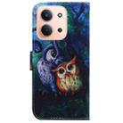 For Redmi 15C 4G 173.1mm / 15C 5G 173.1mm Coloured Drawing Flip Leather Phone Case(Oil Painting Owl) - 3