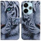 For Xiaomi Poco M6 4G Coloured Drawing Flip Leather Phone Case(Tiger) - 1