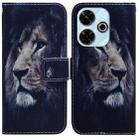 For Xiaomi Poco M6 4G Coloured Drawing Flip Leather Phone Case(Lion) - 1