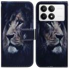 For Xiaomi Poco F6 Pro Coloured Drawing Flip Leather Phone Case(Lion) - 1