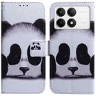 For Xiaomi Poco F6 Pro Coloured Drawing Flip Leather Phone Case(Panda) - 1