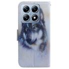 For Xiaomi 14T Coloured Drawing Flip Leather Phone Case(White Wolf) - 3