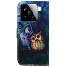 For Xiaomi 15 Coloured Drawing Flip Leather Phone Case(Oil Painting Owl) - 3