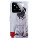 For Xiaomi 15 Coloured Drawing Flip Leather Phone Case(Pug) - 3