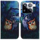 For Xiaomi 15 Pro Coloured Drawing Flip Leather Phone Case(Oil Painting Owl) - 1