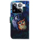 For Xiaomi 15 Pro Coloured Drawing Flip Leather Phone Case(Oil Painting Owl) - 3