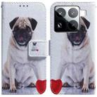 For Xiaomi 15 Pro Coloured Drawing Flip Leather Phone Case(Pug) - 1