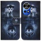 For Huawei nova 12 Ultra Coloured Drawing Flip Leather Phone Case(Wolf and Dog) - 1