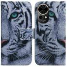 For Huawei nova 12 Coloured Drawing Flip Leather Phone Case(Tiger) - 1