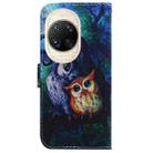 For Huawei nova 14 Ultra Coloured Drawing Flip Leather Phone Case(Oil Painting Owl) - 3