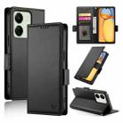 For Xiaomi Redmi 13C 4G / Redmi 13R Side Buckle Magnetic Frosted Leather Phone Case(Black) - 1