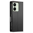 For Xiaomi Redmi 13C 4G / Redmi 13R Side Buckle Magnetic Frosted Leather Phone Case(Black) - 3