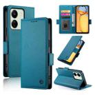 For Xiaomi Redmi 13C 4G / Redmi 13R Side Buckle Magnetic Frosted Leather Phone Case(Blue) - 1