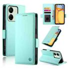 For Xiaomi Redmi 13C 4G / Redmi 13R Side Buckle Magnetic Frosted Leather Phone Case(Mint Green) - 1