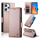 For Xiaomi Redmi 12 4G/5G / Note 12R Side Buckle Magnetic Frosted Leather Phone Case(Rose Gold) - 1