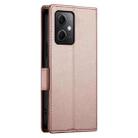 For Xiaomi Redmi Note 12 Global India Side Buckle Magnetic Frosted Leather Phone Case(Rose Gold) - 3