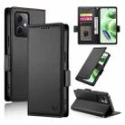 For Xiaomi Redmi Note 12 Global India Side Buckle Magnetic Frosted Leather Phone Case(Black) - 1