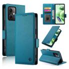 For Xiaomi Redmi Note 12 Global India Side Buckle Magnetic Frosted Leather Phone Case(Blue) - 1