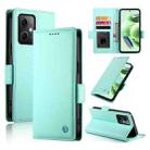For Xiaomi Redmi Note 12 Global India Side Buckle Magnetic Frosted Leather Phone Case(Mint Green) - 1