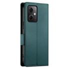 For Xiaomi Redmi Note 12 Global India Side Buckle Magnetic Frosted Leather Phone Case(Dark Green) - 3