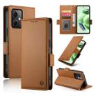 For Xiaomi Redmi Note 12 Global India Side Buckle Magnetic Frosted Leather Phone Case(Brown) - 1