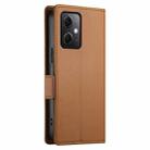 For Xiaomi Redmi Note 12 Global India Side Buckle Magnetic Frosted Leather Phone Case(Brown) - 3