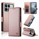 For Xiaomi Poco X6 Pro 5G Global Side Buckle Magnetic Frosted Leather Phone Case(Rose Gold) - 1