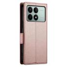 For Xiaomi Poco X6 Pro 5G Global Side Buckle Magnetic Frosted Leather Phone Case(Rose Gold) - 3