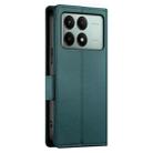 For Xiaomi Poco X6 Pro 5G Global Side Buckle Magnetic Frosted Leather Phone Case(Dark Green) - 3